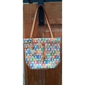 Dooney & Bourke Vintage Y2K Signature Rainbow Monogram Logo Handbag Purse Bag